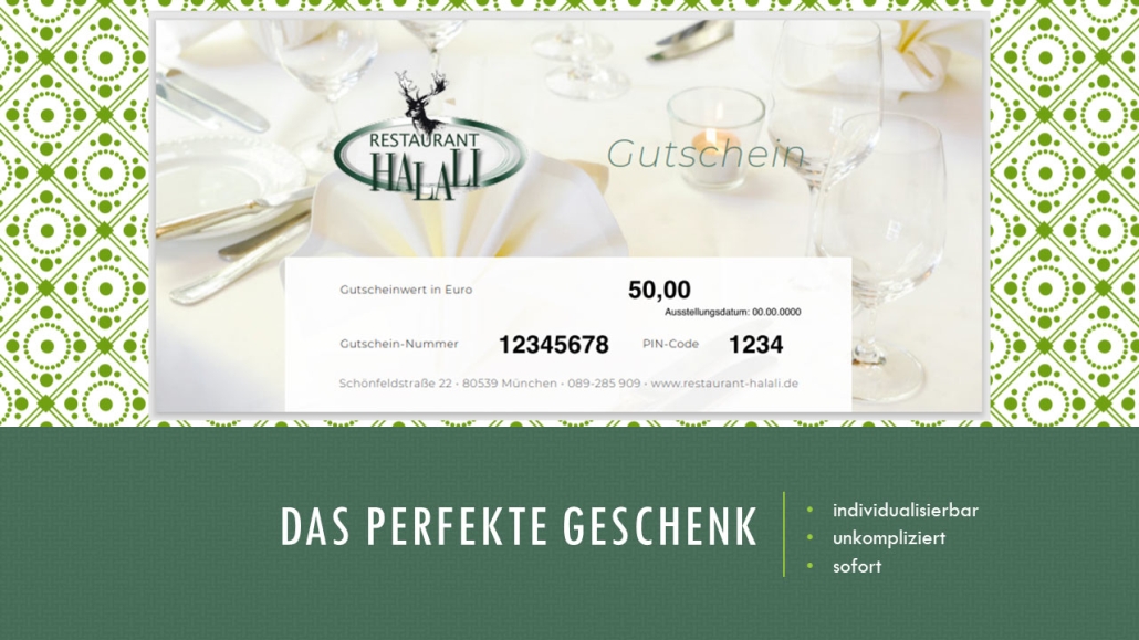 Gutschein für das Restaurant HALALI